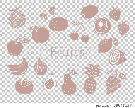 フルーツ　レトロなベクターセット 79648137