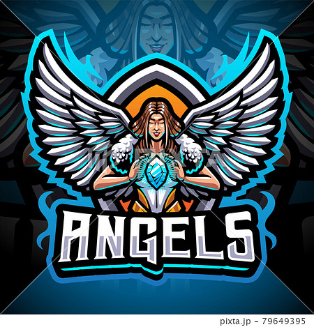 Set of Cute Angels Mascot Design by Vectory_studio