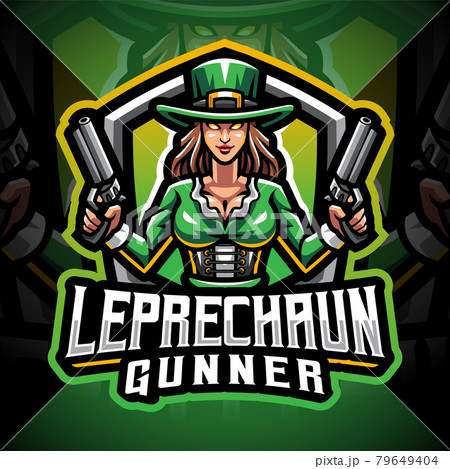 Leprechaun gunner girls esport mascot logo 79649404