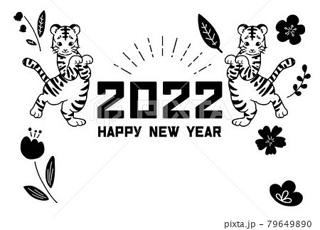 2022年 年賀状素材　踊るトラのイラスト 79649890