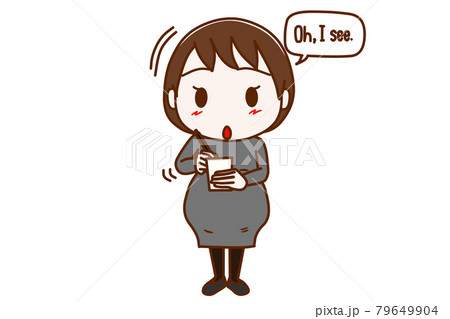 ＜全身・正面＞なるほどと思い頷きながらメモをする妊婦 79649904
