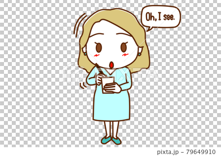 <Whole body / front> A white woman who makes notes while nodding. 79649910
