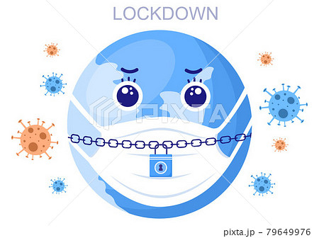 Lockdown To Stop COVID-19 Coronavirus With Cage or Virus Barrier Tape Over The City In Normal Operation. Background Landing Page Illustration Lockdown To Stop COVID-19 Coronavirus With Cage or Virus Barrier Tape Over The City In Normal Operation. Background Landing Page Illustration 79649976