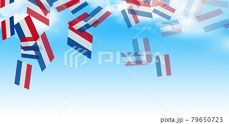 オランダ 国旗 空 背景 オランダ 国旗 空 背景 79650723