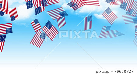 アメリカ 国旗 空 背景のイラスト素材