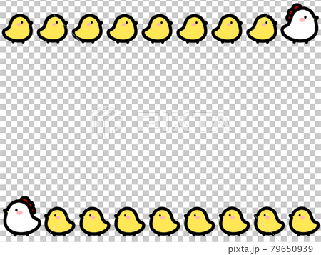 Parent-child illustration material of marching chicken and chick 79650939