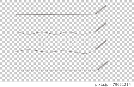 Underline set drawn with a pencil, hand-painted style 79651214