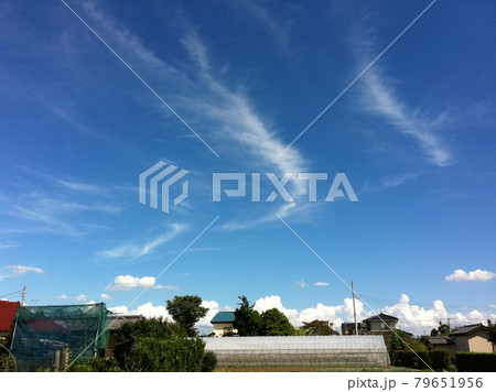 夏のよく晴れた日の青空と雲 夏のよく晴れた日の青空と雲 79651956