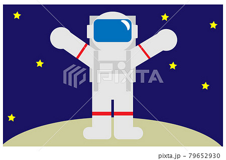 月面着陸した人のイラスト素材