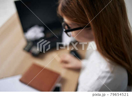 woman secretary desk office professional work woman secretary desk office professional work 79654521
