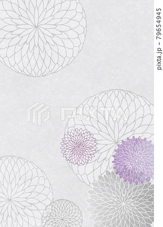 喪中　菊　はがき　背景 79654945