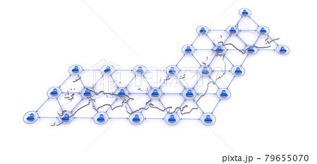 日本地図とネットワーク 79655070