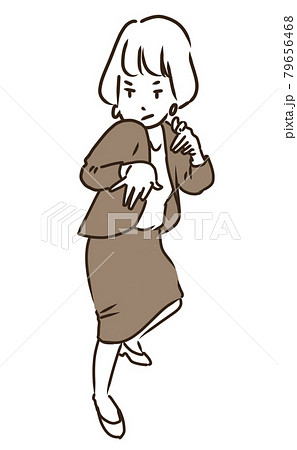 拳法の構えをとる働く女性　シンプルかわいい 79656468