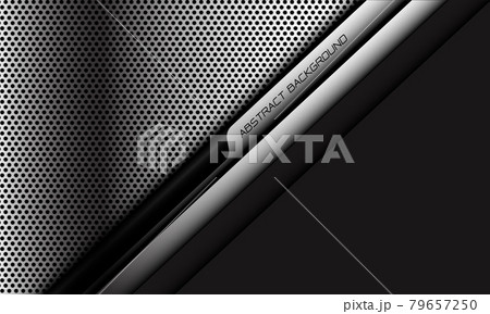 Abstract silver circle mesh black cyber line slash with grey blank space design modern futuristic background vector illustration. 79657250