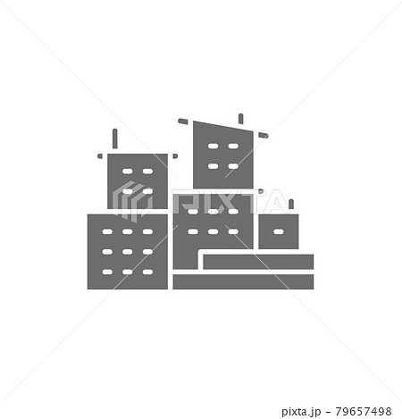 Brazilian slums, favelas of Brazil grey icon. 79657498
