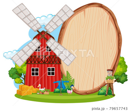 Empty banner template in the farm scene isolated on white background Empty banner template in the farm scene isolated on white background 79657743