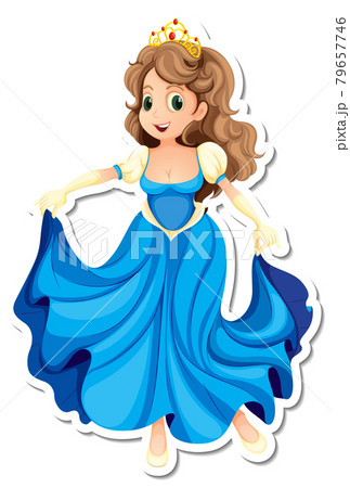 Beautiful princess cartoon character sticker 79657746