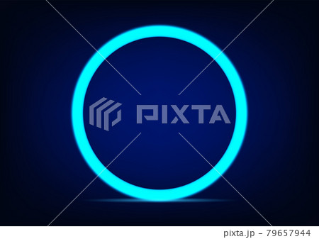 circle neon  glow light with blue background for background vector illustration 79657944