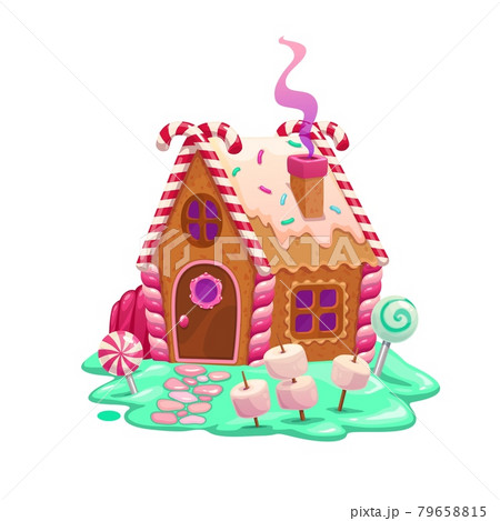 Gingerbread house with candies and marshmallows 79658815