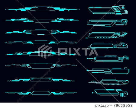HUD futuristic info boxes and interface borders 79658958