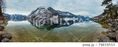 Alpine winter lake view 79659555