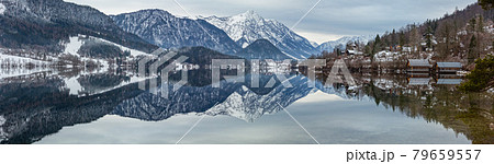 Alpine winter lake view Alpine winter lake view 79659557
