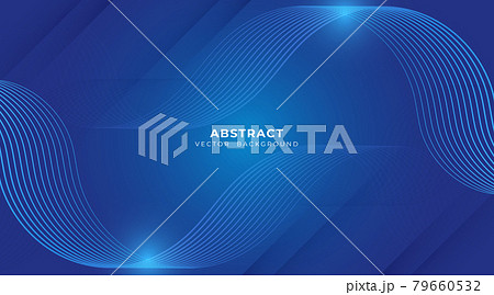 Blue abstract wave decoration background. Simple and modern element design. Gradient color and lines graphic template. Futuristic technology concept with light lines effect. Suit for cover, poster, 79660532