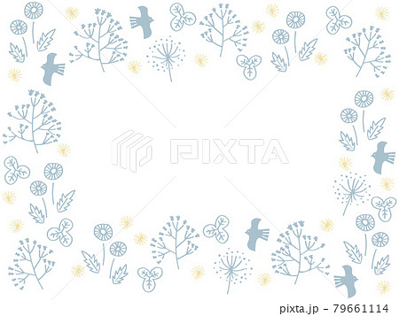 青と黄色の北欧フレーム 79661114