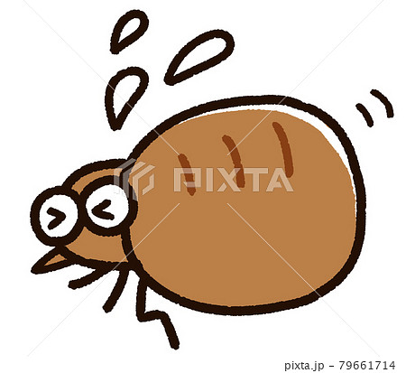 嫌がるノミのキャラクターのイラスト素材 嫌がるノミのキャラクターのイラスト素材