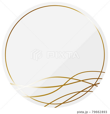 円形のフレーム ホワイト ゴールドラインのイラスト素材