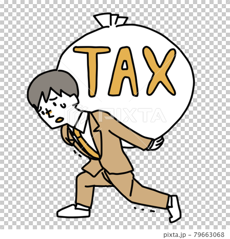 税金が重荷の男性 英語 のイラスト素材