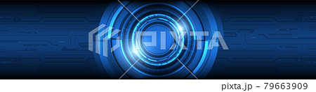 Abstract overlap circle digital, smart lens technology with light effect, circuit board background, blank space 79663909