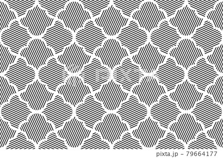 Flower geometric pattern. Seamless vector background. White and black ornament 79664177