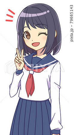 Girl In A Sailor Suit Doing A Piece Stock Illustration