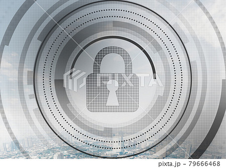 Virtual locking mechanism on background downtown 79666468