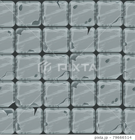 Ancient stone pavement seamless pattern, cracked gray rock tiles texture, medieval wall background Ancient stone pavement seamless pattern, cracked gray rock tiles texture, medieval wall background 79666514