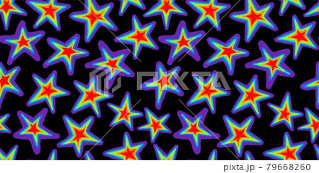Star pattern. Seamless pattern with trendy stars. Space theme. Colors of rainbow. Pride 79668260