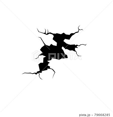 Ground cracks top view, earthquake cracking holes, vector Ground cracks top view, earthquake cracking holes, vector 79668285