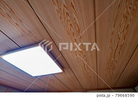 和室の照明 天井 天板の写真素材