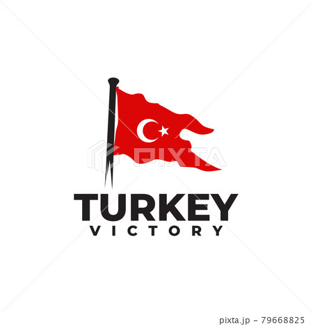 Victory flag of turkey logo design template