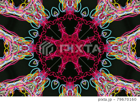 Abstract pattern of colorful threads with 3D effect 79670160