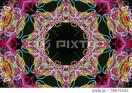 Abstract pattern of colorful threads with 3D effect 79670161