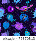 Cartoon Monsters Seamless 79670313