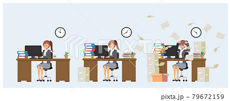 Businesswoman Is Working In Office Too のイラスト素材