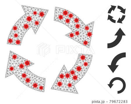Polygonal Mesh Circulation Icon with Covid Nodes 79672283