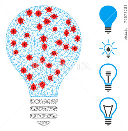 Polygonal Carcass Bulb Pictogram with Infection Elements 79672285