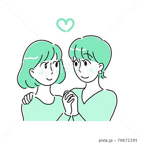 手を繋ぐ同性カップル 女性 手を繋ぐ同性カップル 女性 79672295