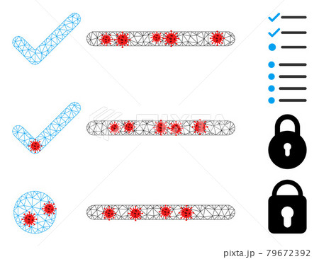Polygonal Network Checklist Pictogram with Infection Elements 79672392