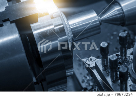 Close-up scene of chip insert of lathe cutting tool. Close-up scene of chip insert of lathe cutting tool. 79673254