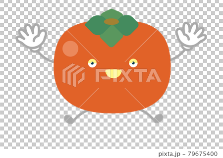 Vector illustration of a simple and cute persimmon character jumping Vector illustration of a simple and cute persimmon character jumping 79675400